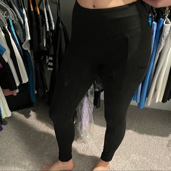 Microfiber Buttery Black Leggings with Pockets SZ L - Picture 7 of 12